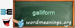 WordMeaning blackboard for galliform